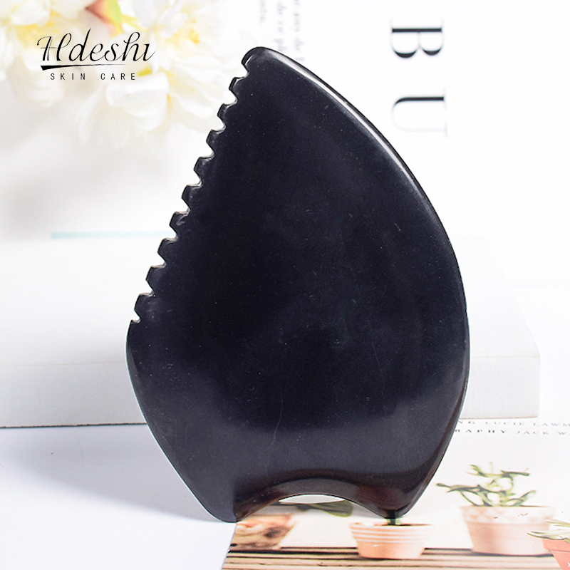 Jade Gua Sha Tool - 자연 비안 스톤 페이셜 Gua Sha