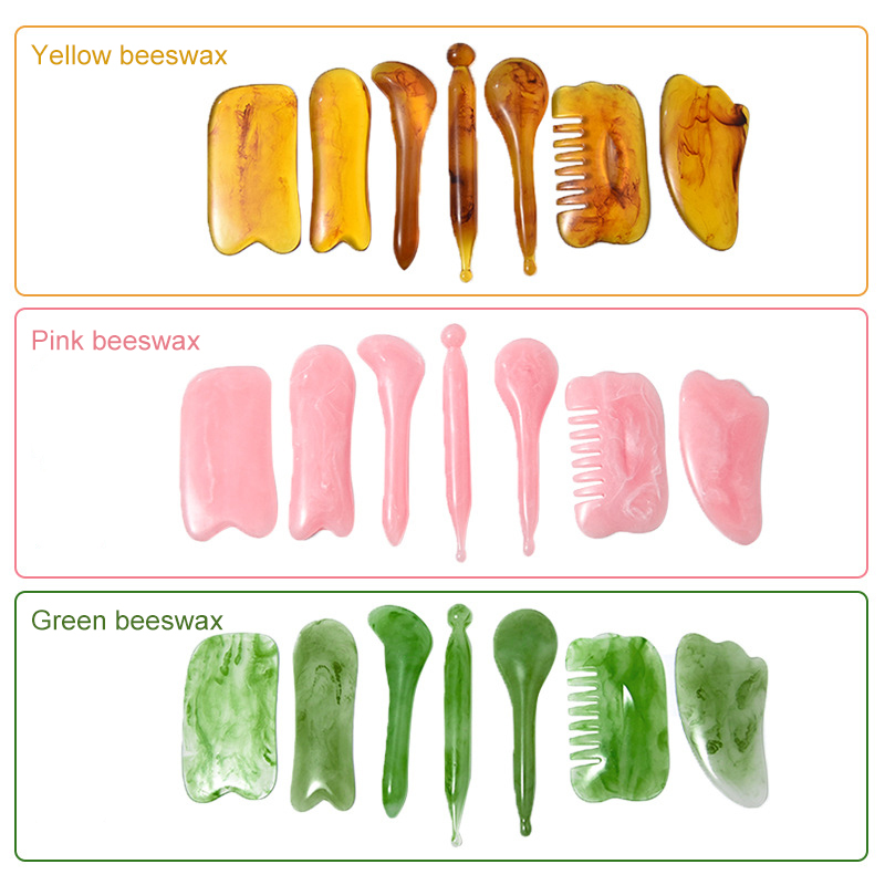 Jade Gua Sha Tool - 7PCS GUASHA 마사지 도구 페이스 넥