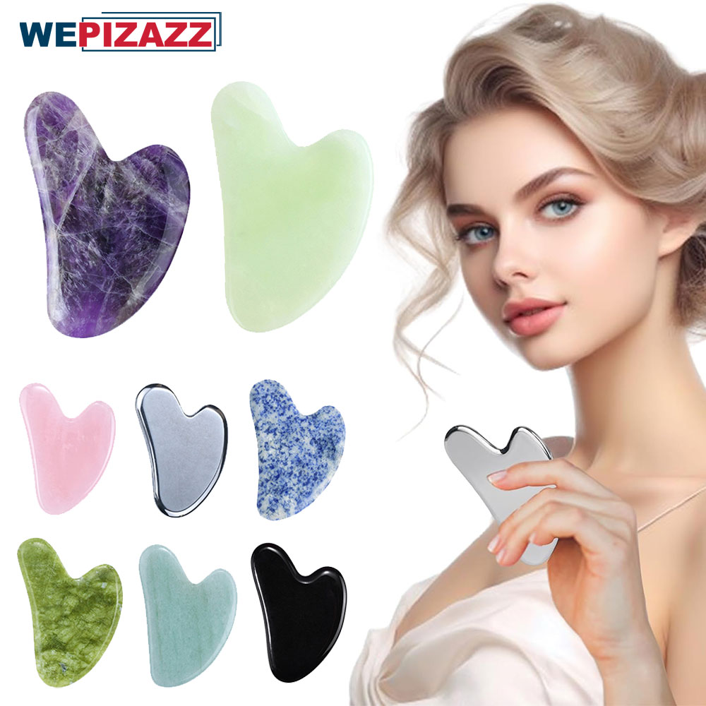 Jade Gua Sha Tool - Gua Sha 페이셜 툴, 얼굴 긁기