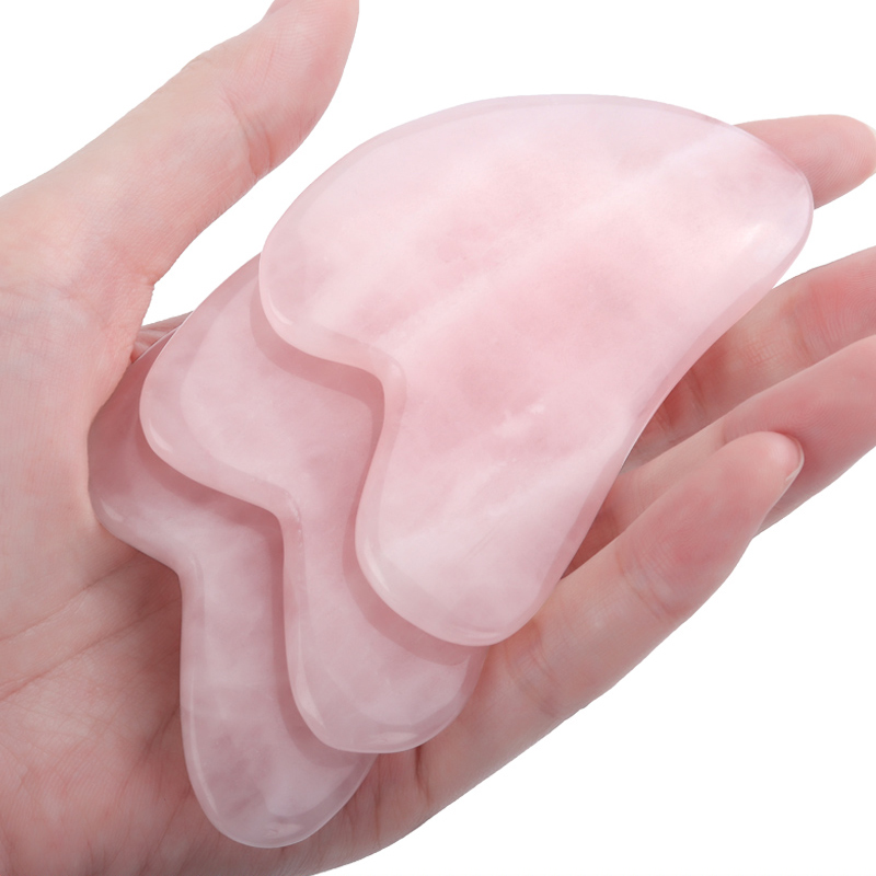 Jade Gua Sha Tool - 로즈 쿼츠 옥 Guasha 마사지 도구