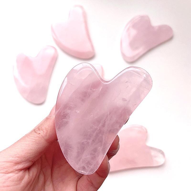 하트 구아샤 스톤 페이스 로즈 천연 옥 마사지 도구 턱 - Jade Gua Sha Tool 리뷰 및 가격
