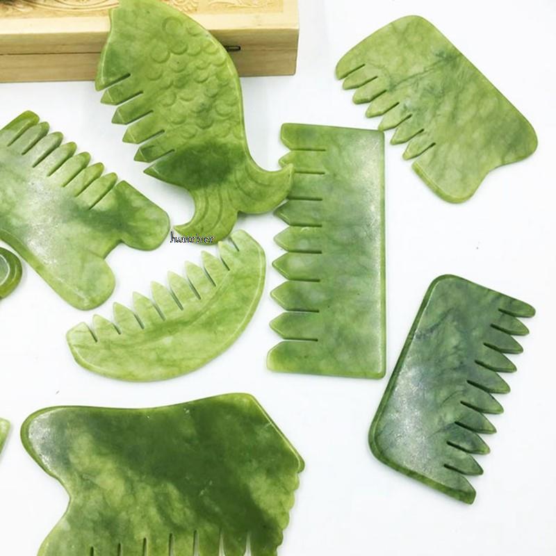 구 아슈 스크레이퍼 천연석 Gua Sha 마사지 빗 헤 - Jade Gua Sha Tool 리뷰 및 가격
