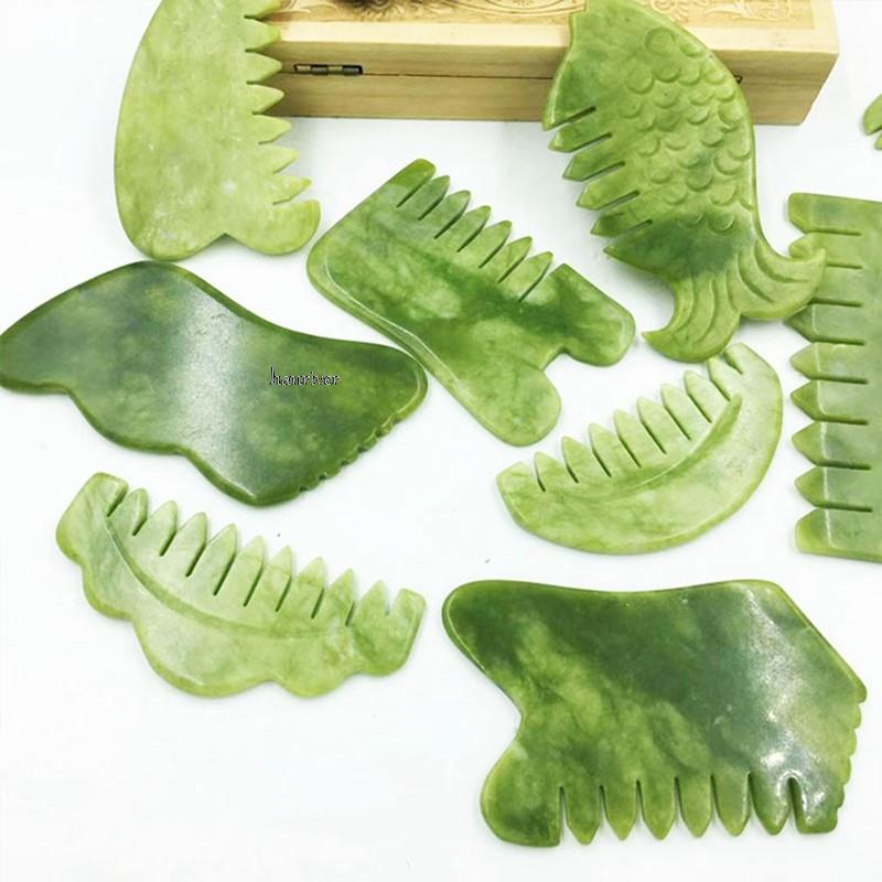 구 아슈 스크레이퍼 천연석 Gua Sha 마사지 빗 헤 - Jade Gua Sha Tool 리뷰 및 가격