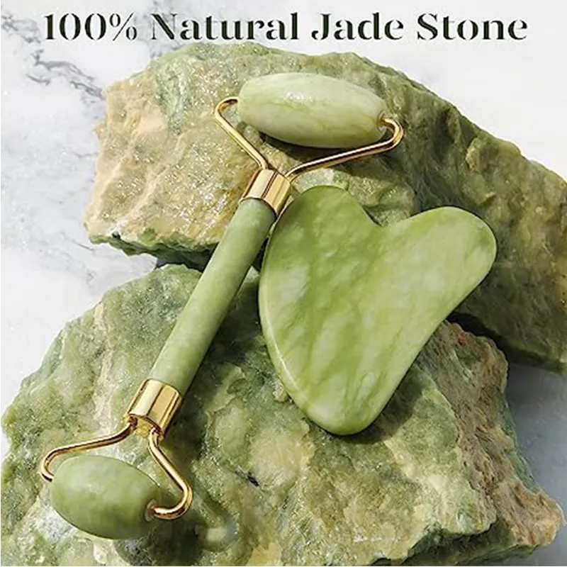 천연 옥 롤러 Gua Sha 마사지 세트 Guasha  - Jade Gua Sha Tool 리뷰 및 가격