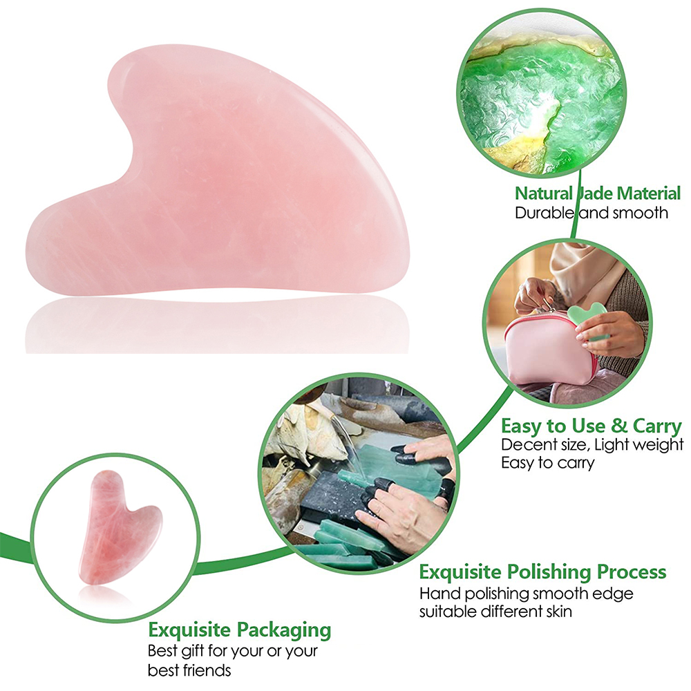 Gua Sha 페이셜 툴, 얼굴 긁기 및 스파 침술 테 - Jade Gua Sha Tool 리뷰 및 가격