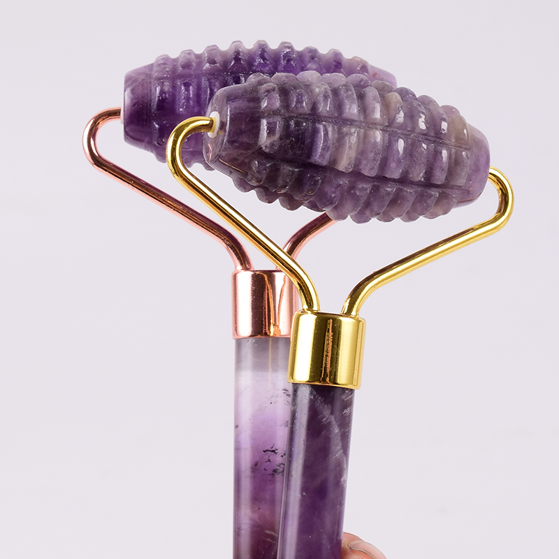자수정 톱니 페이스 롤러 천연석 크리스탈 마사지 침술  - Jade Gua Sha Tool 리뷰 및 가격