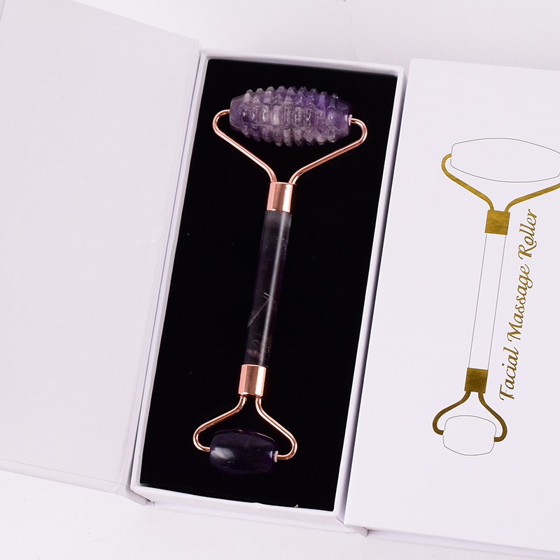 자수정 톱니 페이스 롤러 천연석 크리스탈 마사지 침술  - Jade Gua Sha Tool 리뷰 및 가격