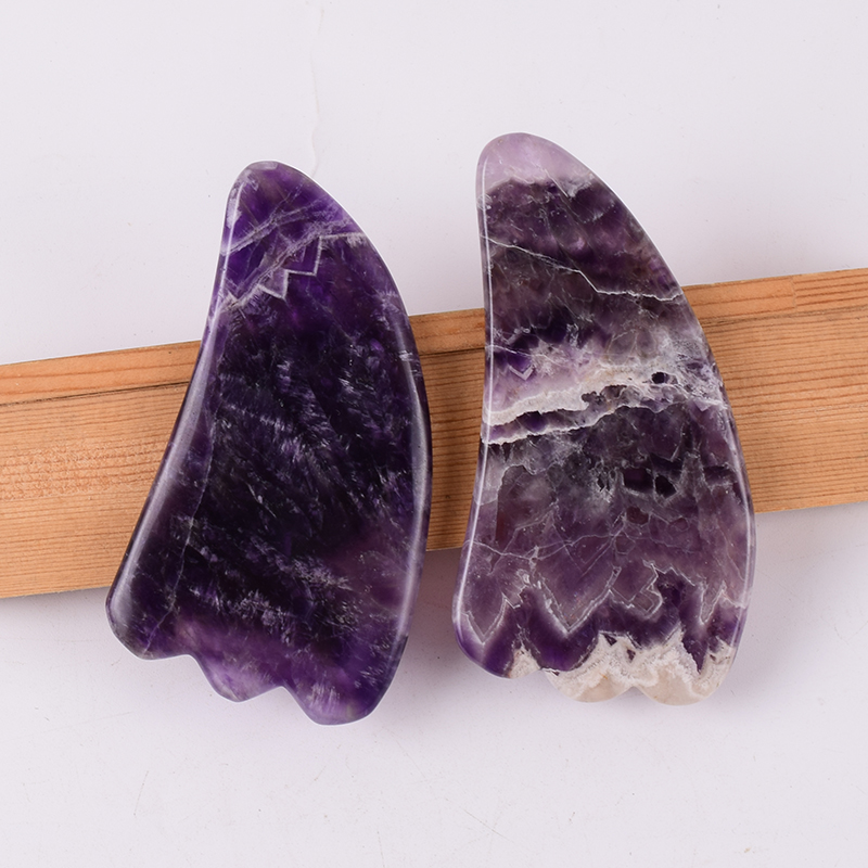 자수정 톱니 페이스 롤러 천연석 크리스탈 마사지 침술  - Jade Gua Sha Tool 리뷰 및 가격