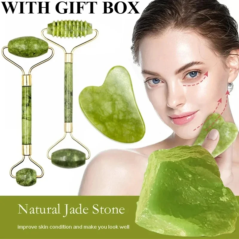 천연 옥 롤러 페이스 구아샤 천연석 바디 목 마사지기  - Jade Gua Sha Tool 리뷰 및 가격